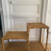 Étagère bambou et rotin vintage