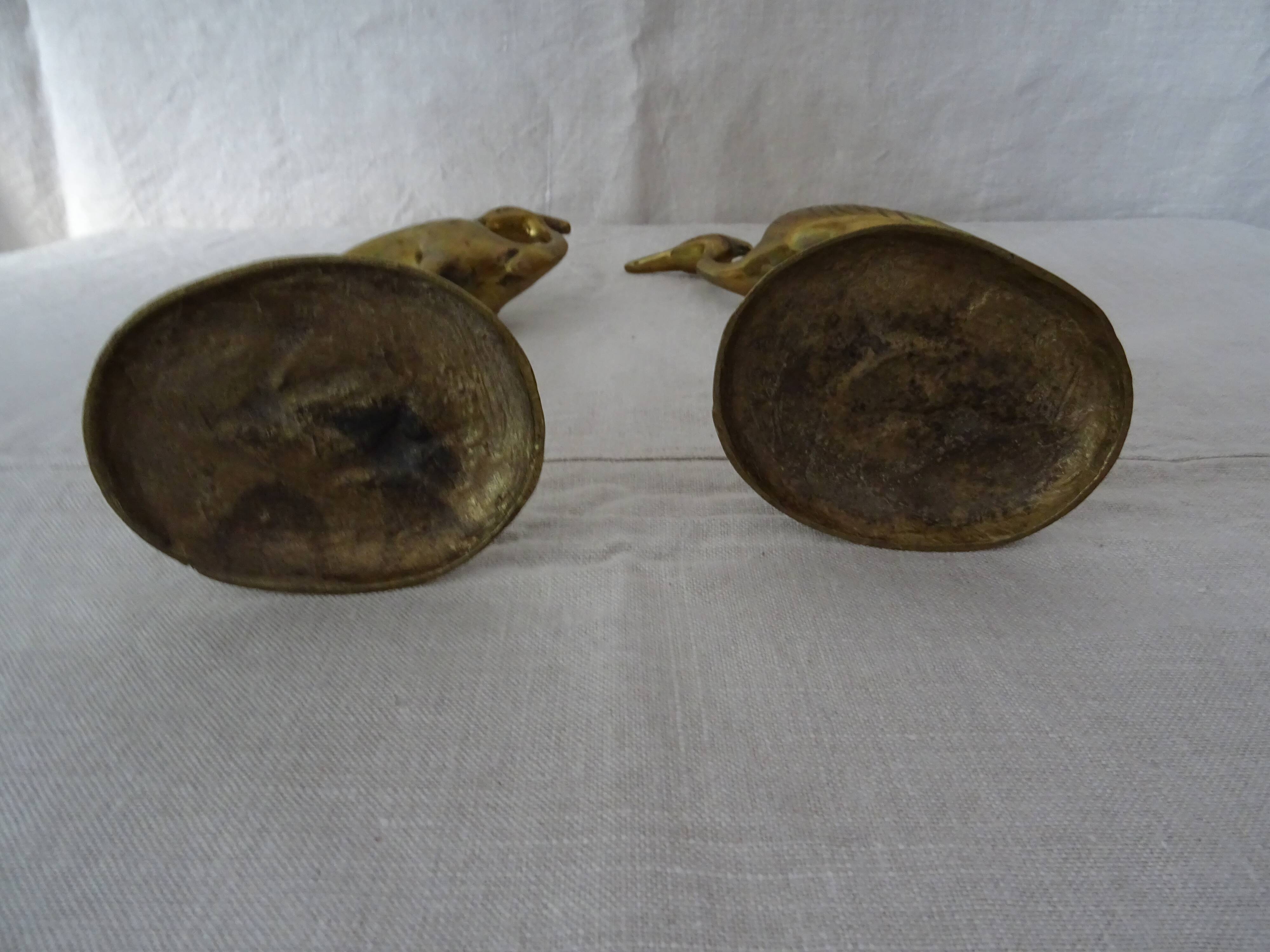 Pair of waders brass birds