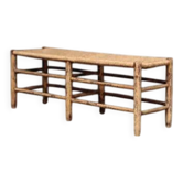 Banc français ancien à siège en jonc