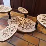 Georges Pelletier Vallauris La Roue Magnolias Vintage Coffee Table