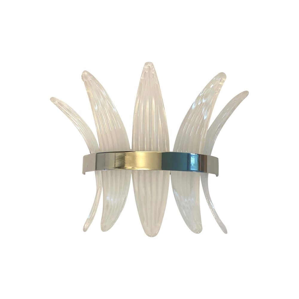 Belt sanded”palmette” murano glass wall sconce