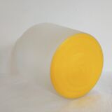 Frosted glass carafe with yellow bottom
