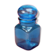 Bocal en verre bleu irisé