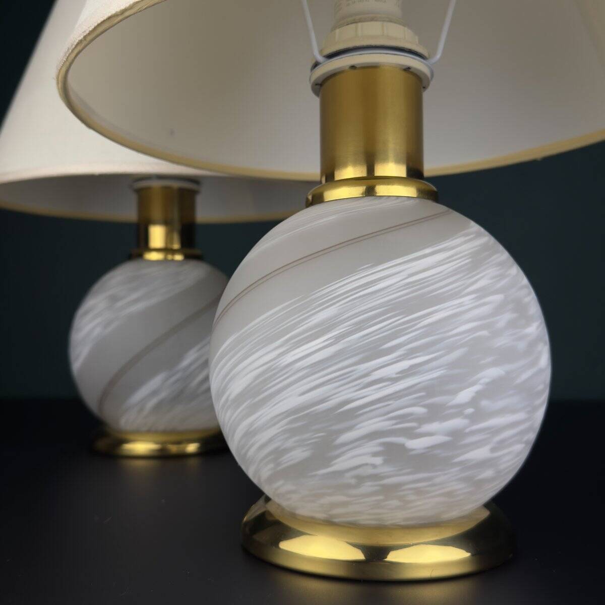 Lampes de table Vintage en verre de Murano, Italie, années 1970, lot de 2