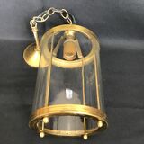 Brass and glass chandelier