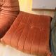 Togo set by Michel Ducaroy for Ligne Roset – 4 pieces in orange velvet.