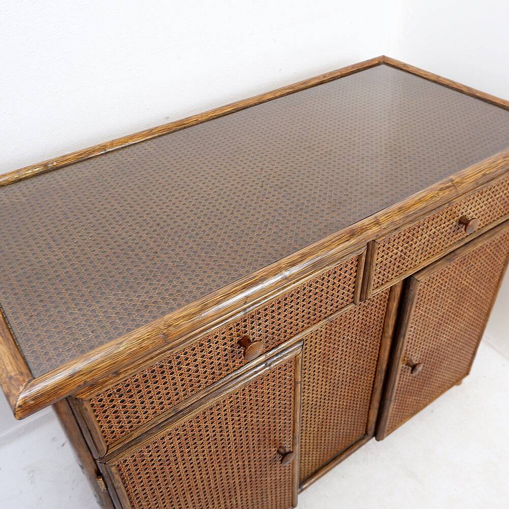 Mid-century bamboo and rattan buffet - 1960s