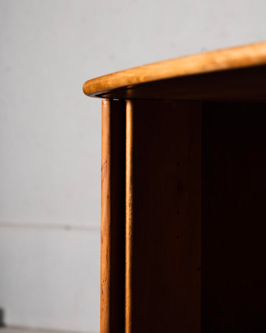 Grocery cabinet with curtain