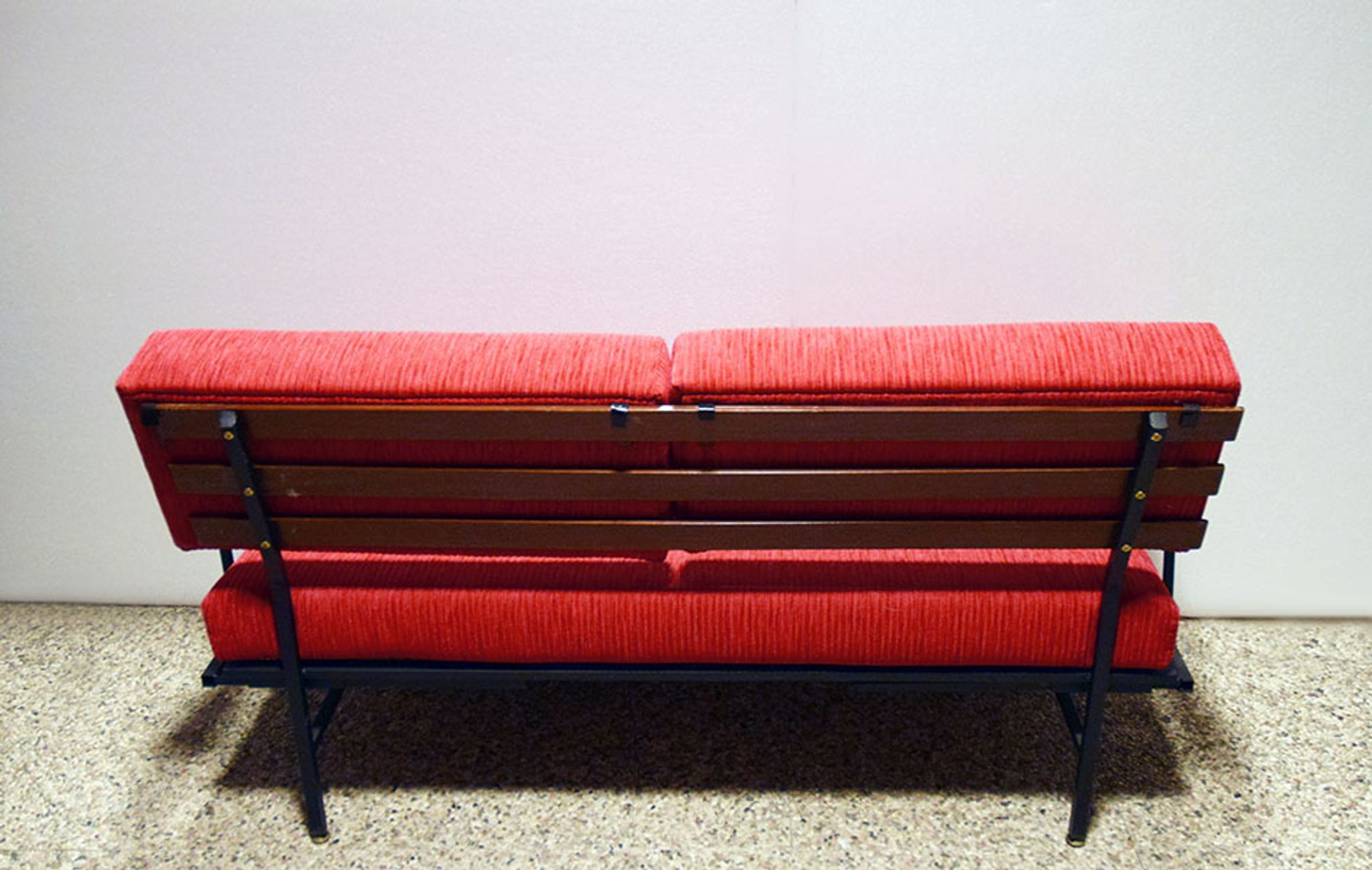 Mid-century Italian sofa bed in corduroy fabric