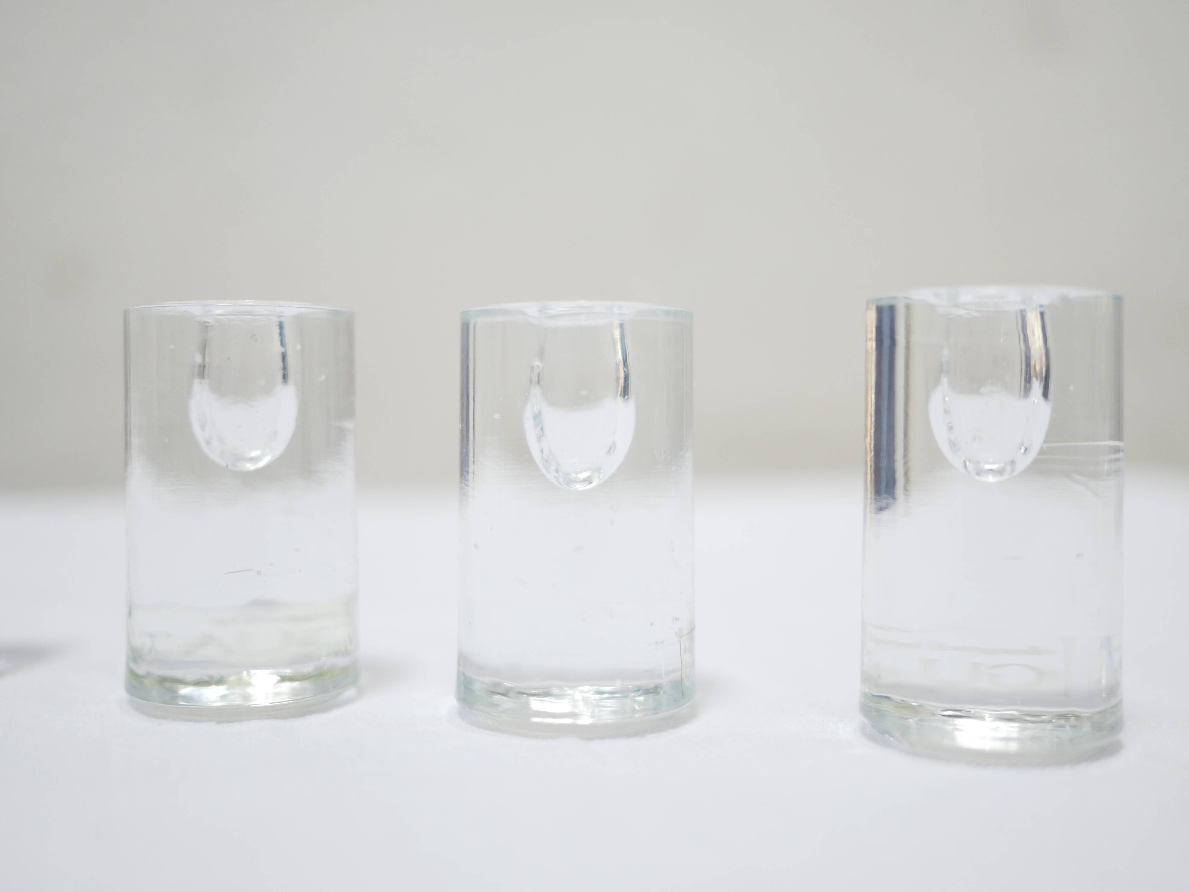 Series of 6 vintage blown glass candle holders edited by Guaxs