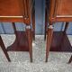 Pair of mahogany bedside tables, marble top, Louis XVI style