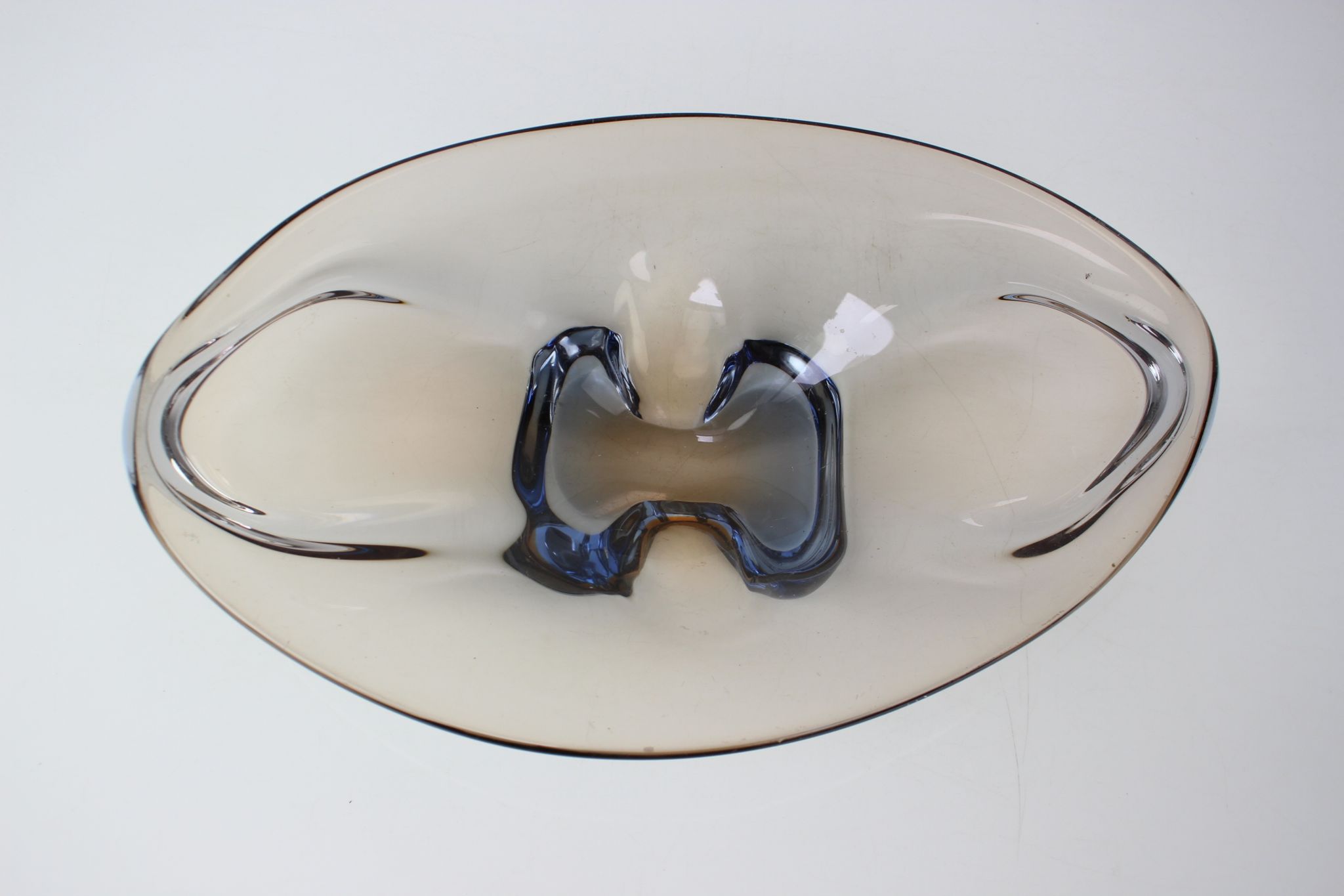Mid-Century Art Glass Bowl by Zelezno Borske Sklo, 1960's