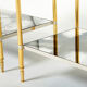 Pair of tables ends sofa brass chrome mirror