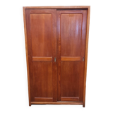 Parisian wardrobe vintags sliding doors in old pitch pine 193x115.5 cm
