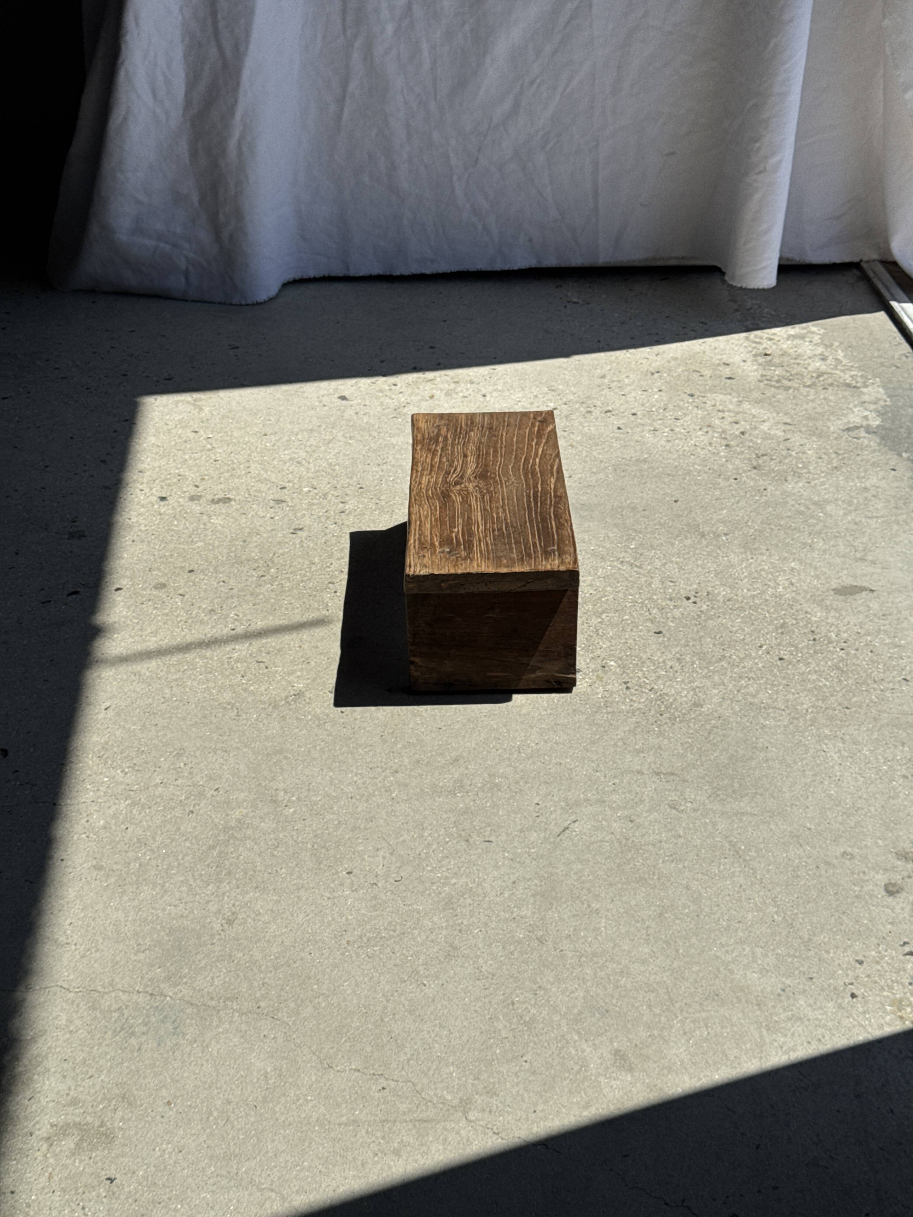 Small low bench in old teak from Indonesia H16 L39