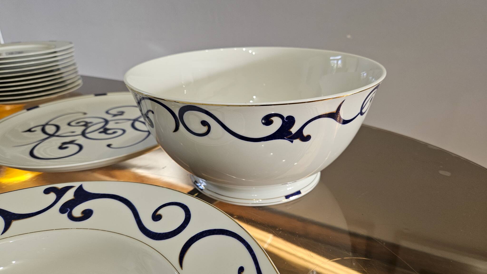 Limoges porcelain service Letang Remy, Odessa Pearl China collection.