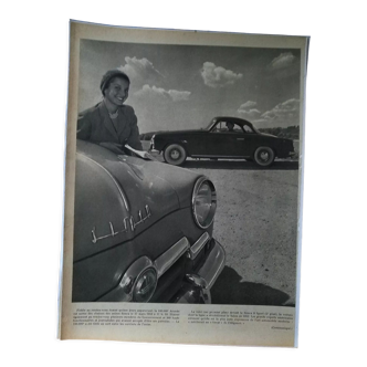 Publicité voiture Simca Aronde 1953 issue d'une revue d'époque