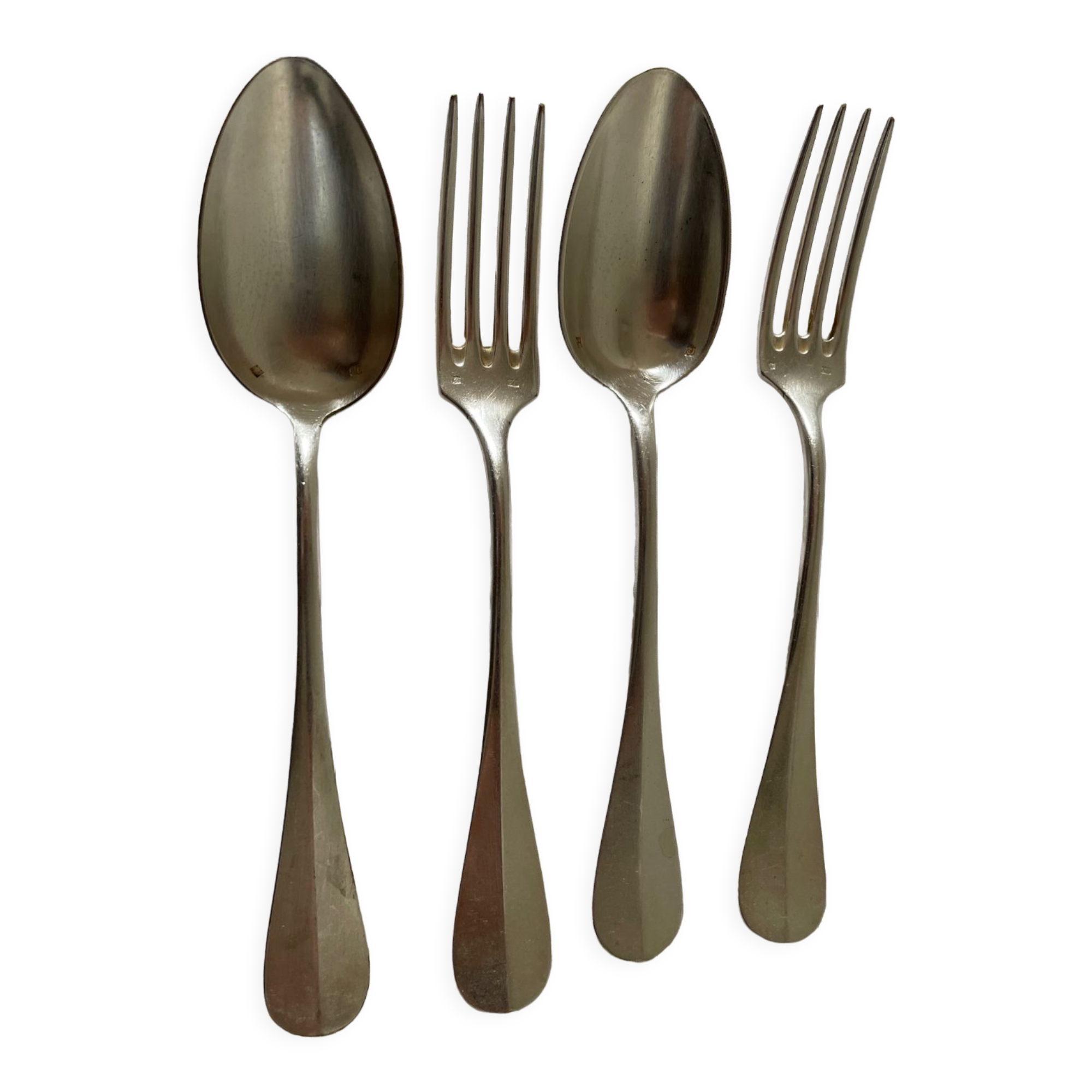 Silver metal cutlery