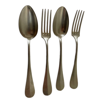 Silver metal cutlery