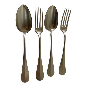 Silver metal cutlery