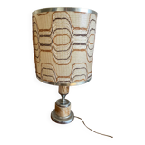 Alabaster and silver metal lamp