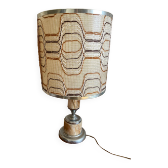 Lampe albâtre et métal argenté