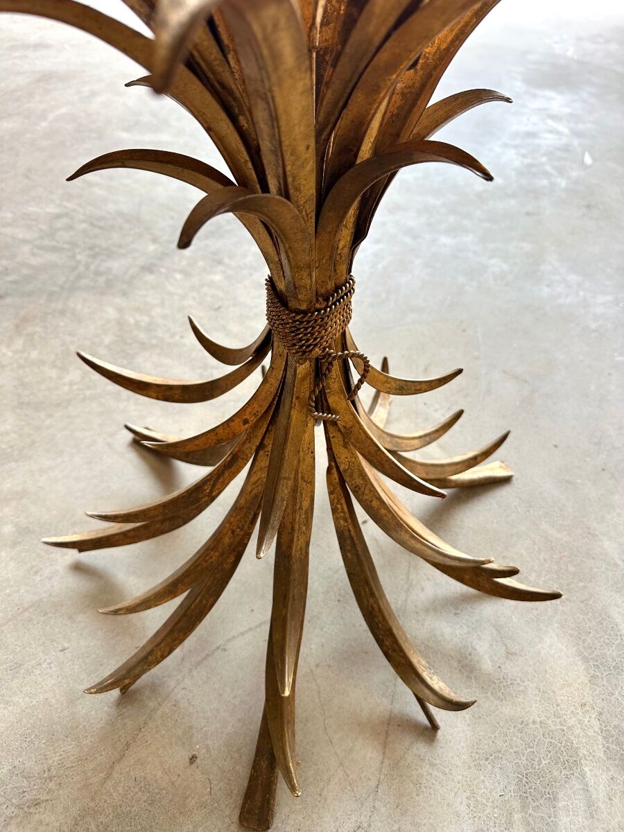 Small golden metal table circa 1960-70
