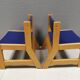Brio children's chairs in light wood with blue lacquered seat and backrest