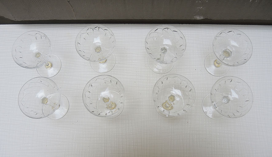 8 old champagne cup cristallerie lemberg lorraine