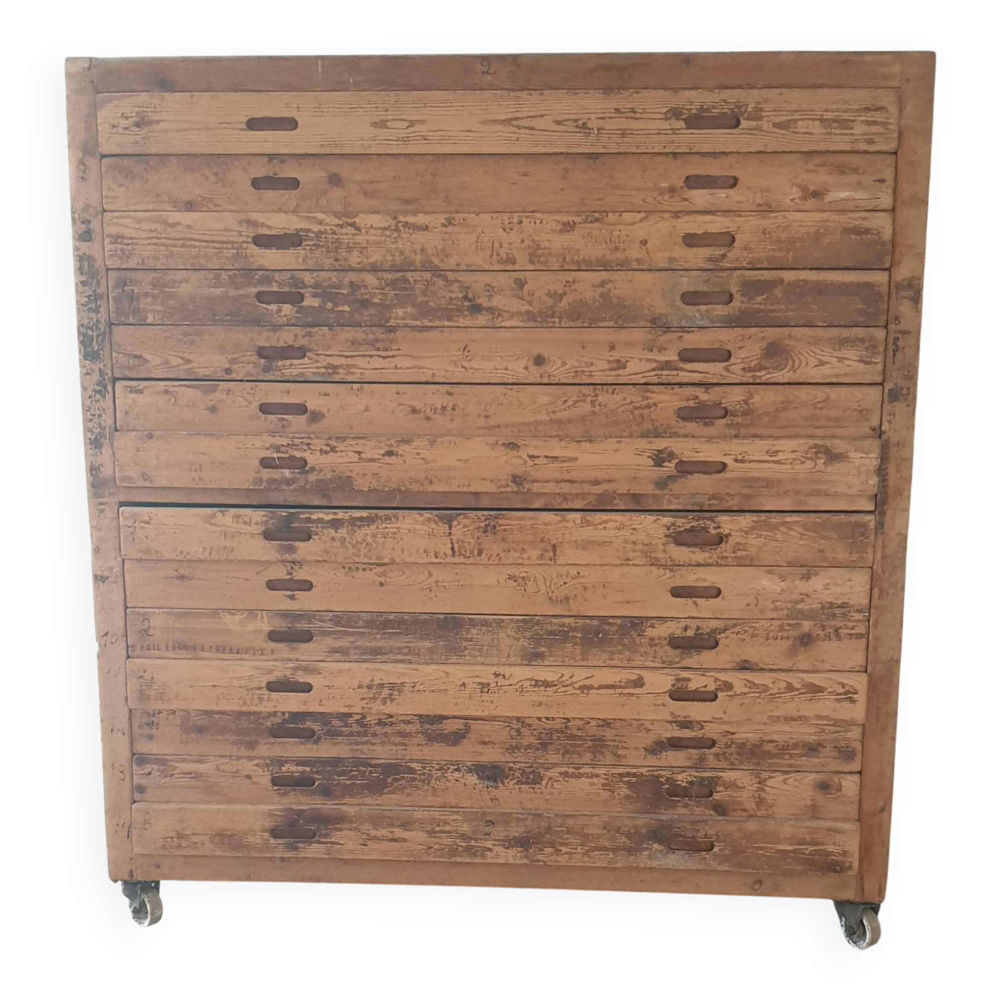 Meuble de métier en bois naturel