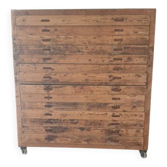 Meuble de métier en bois naturel