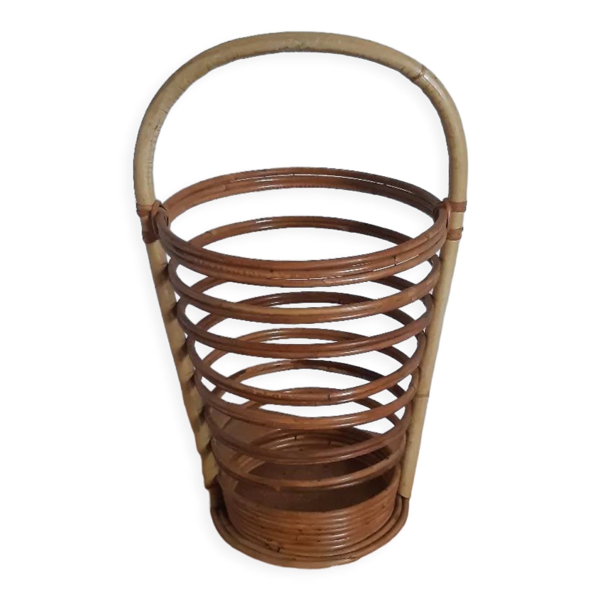 Vintage rattan umbrella stand