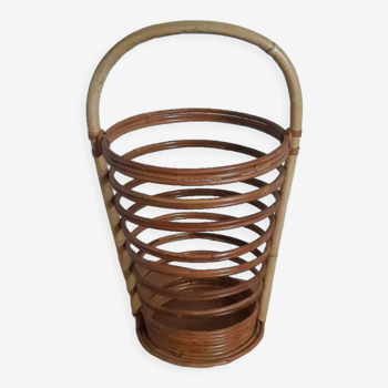 Vintage rattan umbrella stand