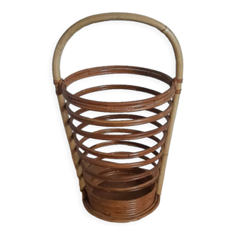 Vintage rattan umbrella stand