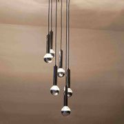 Grand lustre en cascade du milieu du siècle en chrome