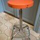 Duo of chair and stool 1970 orange and chromes