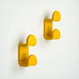 Vintage 1970s Gedy Coat Hooks in Yellow Plastic by Ambrogio Rossari