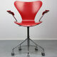 Chaise modèle 3217 Red Swivel par Arne Jacobsen pour Fritz Hansen