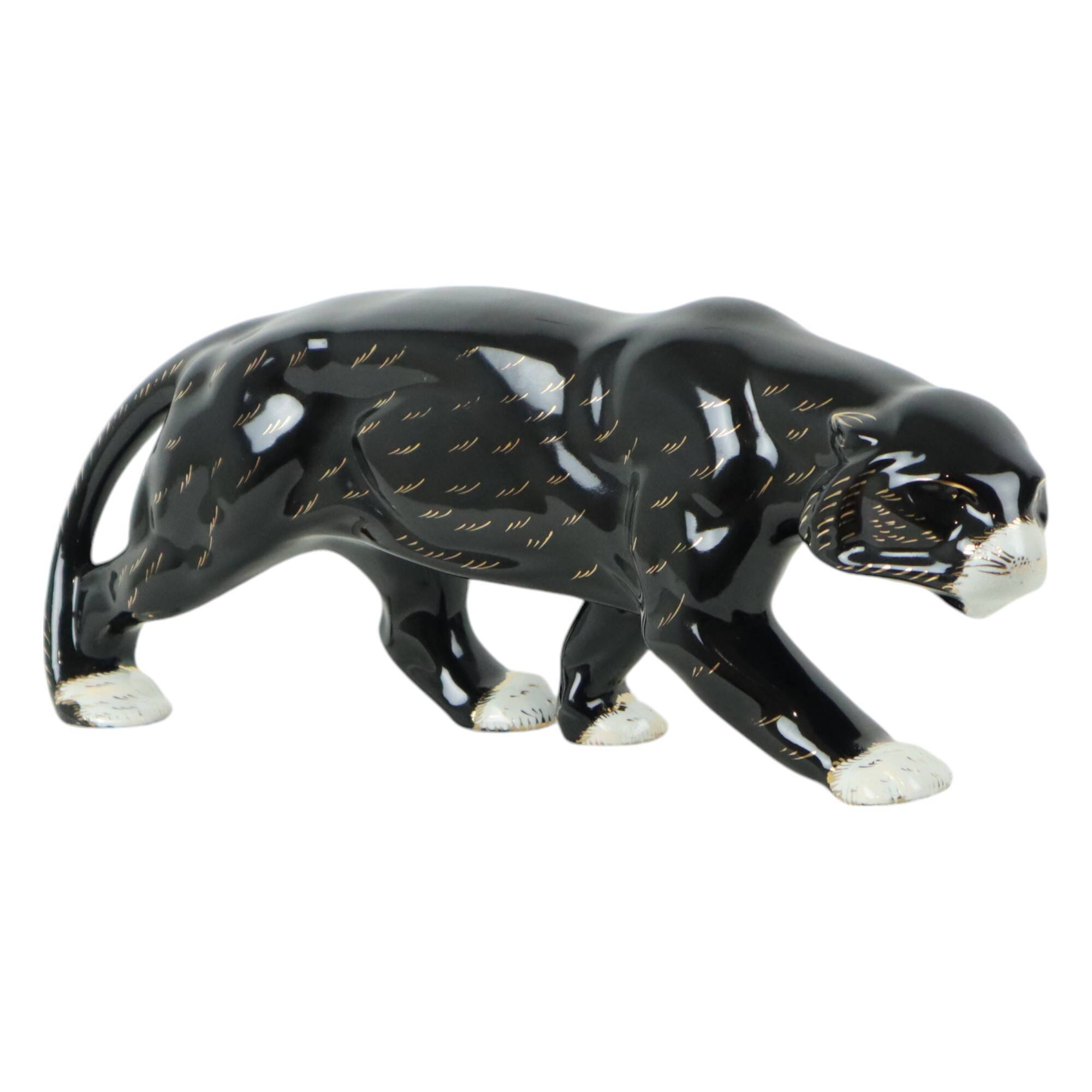Art Deco Style Panther Ceramics Hubert Bequet Quaregnon