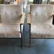 Pair of pomax metal/velvet armchairs