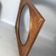 Old Florentine frame round view rebate 38 cm chiseled wood gilded stucco + glass SB656