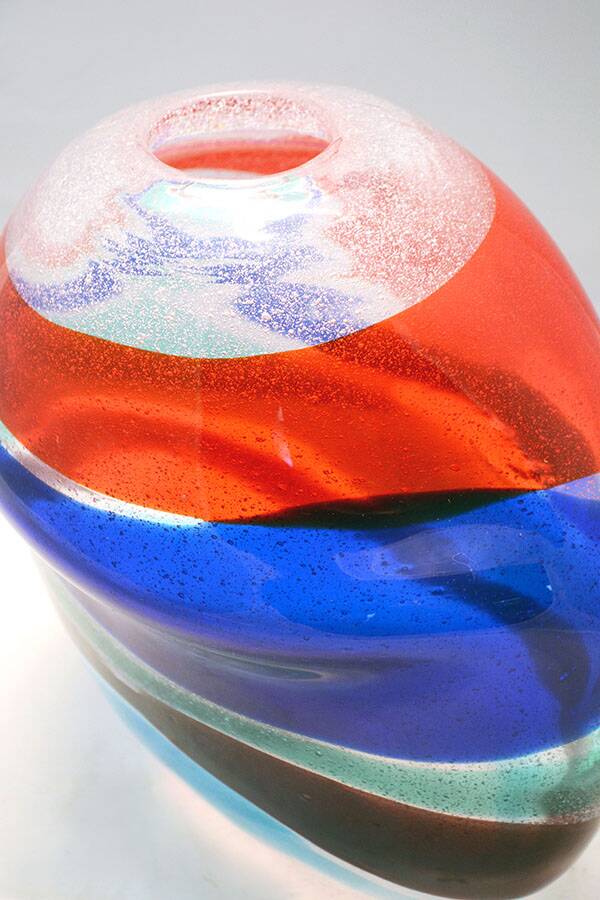 Fulvio Bianconi striped vase by Cenedese Murano, 1960s