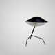Serge Mouille tripod desk lamp, metallic finish table lamp.