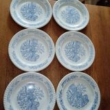 Lot de 6 assiettes à dessert anglaise ancienne
