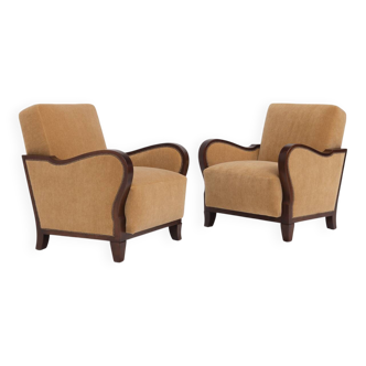 Pair of Art Deco Club Chairs, 1940s