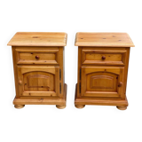 Pair of English bedside tables in solid pine wood