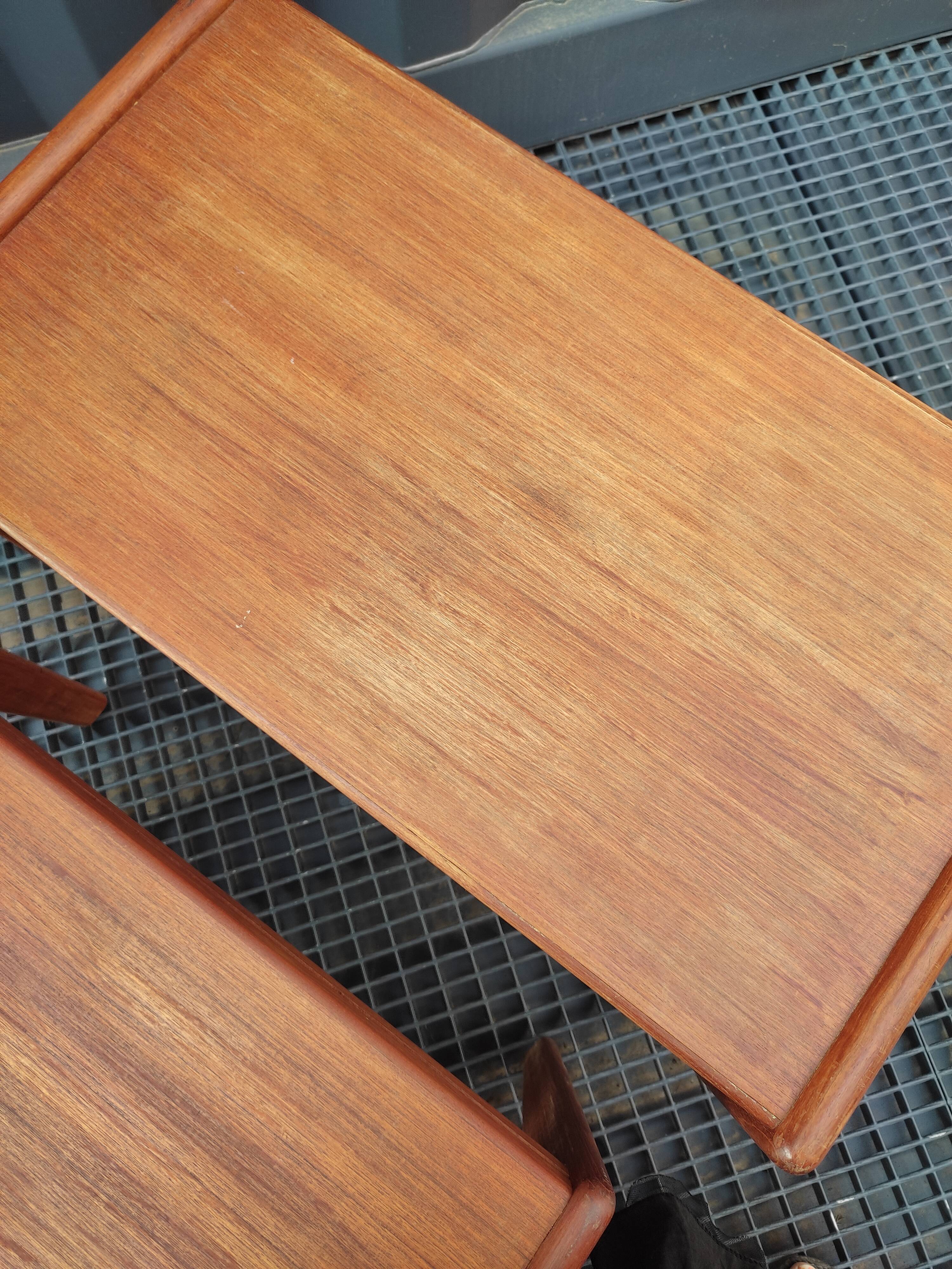 Scandinavian teak trundle tables