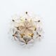 Petite brass and Murano glass flower flush mount light by E. Palme