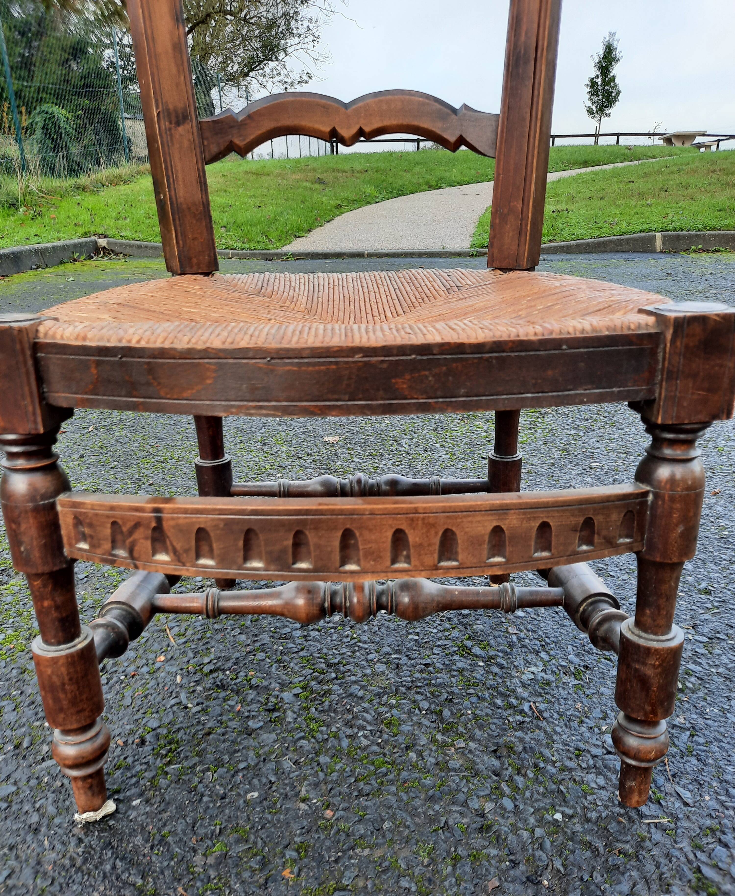 Straw low chair called fireside chair