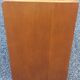 Commode vintage en chêne blond pieds compas 4 tiroirs 1950